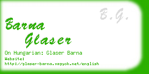 barna glaser business card